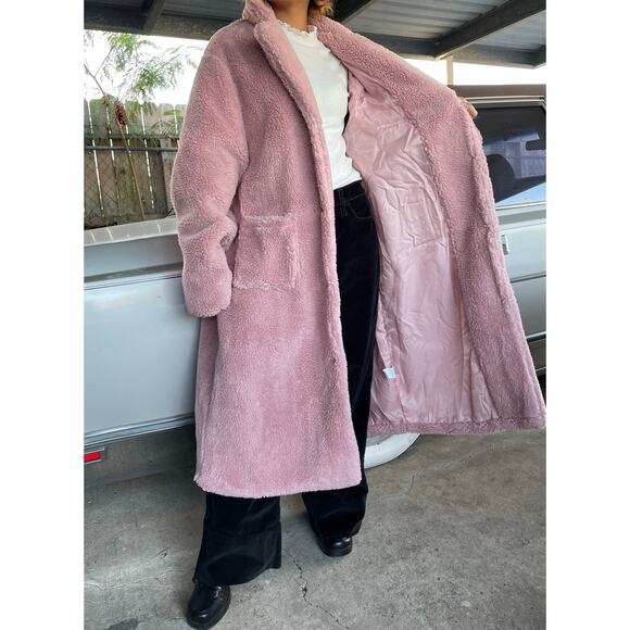🔥Oversized Teddy Longline Coat Fluffy Fuzzy Luxe Girl Barbiecore Winter Fashion - Picture 4 of 15
